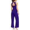 Vince Camuto Women’s Sleeveless High Square Neck Crepe Jumpsuit(Cobalt)