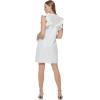 Vince Camuto Women’s Sleeveless Ruffle Hem V-Neck Shift Mini Dress(Ivory)