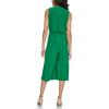 Vince Camuto Womens Sleeveless V-neck Tie Waist Capri Jumpsuit(Green)