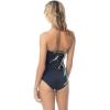Vince Camuto Women’s Standard Bandeau One Piece Swimsuit with Lace Back(Garden Paradise Deep Sea)