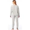 Vince Camuto Women’s Super Soft Hacci Long Sleeve and Pant Lounge Set, Heather Gray with Black Stripe Trim, Medium