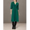 Vince Camuto Women’s Twist Knot Waist Midi Dress(Hunter)