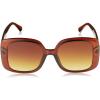 Vince Camuto Women’s Vc1125 Oversized 100% Uv400 Protective Square Sunglasses. Luxe Gifts for Her, 52 Mm(Brown)