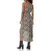 Vince Camuto Women’s Warm Weather Printed Hi Low Dress(Cheetah)