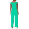Vince Camuto womens Bodice Double Lined Off-the-shoulder Jumpsuit(Green)