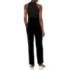 Vince Camuto womens Chiffon and Velvet Jumpsuit(Black)