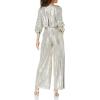 Vince Camuto womens Metallic Knit Jumpsuit(Gold)