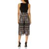 Vince Camuto womens Printed Chiffon and Ity Twofer Crop Jumpsuit(Black Multi)