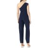 Vince Camuto womens Scuba Crepe One Shoulder Jumpsuit(Navy)