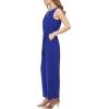 Vince Camuto womens Sleeveless Keyhole Tie Waist Jumpsuit(Cobalt)