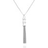 Silvertone Tassel Pendant Necklace, 30″
