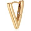 V Hinge Huggie Earrings Gold One Size