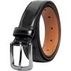 Vince Camuto Belts Men | Belt with Edge Stitch Detailing and a Nickle Finish Belt Buckle(Black)