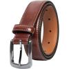 Vince Camuto Belts Men | Belt with Edge Stitch Detailing and a Nickle Finish Belt Buckle(Dark Tan)