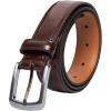 Vince Camuto Belts Men | Belt with Edge Stitch Detailing and a Nickle Finish Belt Buckle(Medium Brown)