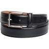 Vince Camuto Belts Men | Black Belt with Edge Stitch Detailing and a Nickle Finish Belt Buckle(Black)