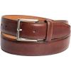 Vince Camuto Belts Men | Black Belt with Edge Stitch Detailing and a Nickle Finish Belt Buckle(Dark Tan)