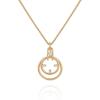 Vince Camuto Gold Tone Circle Pendant Necklace with Glass Crystal Stones