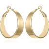 Vince Camuto Gold Tone Thick Band Hoop Earrings For Women