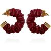 Vince Camuto Goldtone Faux Leather Red Open Hoop Earrings