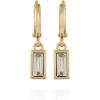 Vince Camuto Goldtone Glass Stone Huggie Hoop Dangle Earrings