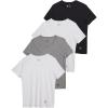 Vince Camuto Men’s Cotton V-Neck Tee T-Shirt Multi-Pack(White/Grey Heather/Black/White)