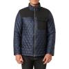 Vince Camuto Men’s Quilted Mix Media Jacket(Blue)