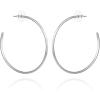 Vince Camuto Silver Tone Large Open Hoop Earrings For Women