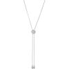 Vince Camuto Silver Tone Pave Slider Necklace with Crystal Glass Stone For Women