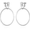 Vince Camuto Silver-Tone Clip On Dangle Hoop Earrings For Women