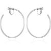 Vince Camuto Silver-Tone Large Open Hoop Clip On Earrings For Women
