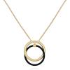 Vince Camuto Two Tone Long Black Circle Pendant Necklace For Women
