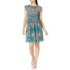 Vince Camuto Women’s Casual Float Babydoll Dress(Teal)