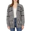 Vince Camuto Women’s Fairisle Open Front Cardigan(Rich Black)