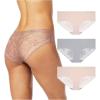 Vince Camuto Women’s Hipster Underwear, Soft Seamless Lace, Breathable Ladies Panties, 3/6 Pack, Ropa Interior de Mujer(Morganite/Grey/Morganite (3pk))