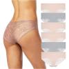 Vince Camuto Women’s Hipster Underwear, Soft Seamless Lace, Breathable Ladies Panties, 3/6 Pack, Ropa Interior de Mujer(Morganite/Grey/Morganite (6pk))