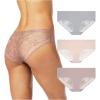 Vince Camuto Women’s Hipster Underwear, Soft Seamless Lace, Breathable Ladies Panties, 3/6 Pack, Ropa Interior de Mujer(Morganite/Grey/Taupe (3pk))
