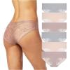 Vince Camuto Women’s Hipster Underwear, Soft Seamless Lace, Breathable Ladies Panties, 3/6 Pack, Ropa Interior de Mujer(Morganite/Grey/Taupe (6pk))