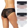 Vince Camuto Women’s Hipster Underwear, Soft Seamless Lace, Breathable Ladies Panties, 3/6 Pack, Ropa Interior de Mujer(Oyster/Taupe/Black (6pk))
