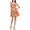 Vince Camuto Women’s Jacquard Cap Sleeve Fit and Flare(Marigold)