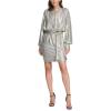 Vince Camuto Women’s Metallic Knit Dress with Belt(Gold)