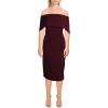 Vince Camuto Women’s Off The Shoulder Sheath Dress(Wine)