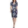 Vince Camuto Women’s Printed Sheath Dress(Navy-multi)