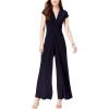 Vince Camuto Womens Short Sleeve V-neck Twist Front Summer Jumpsuit(Marine Navy)