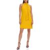 Vince Camuto Women’s Sleeveless Halter Tie Neck Shift Mini Dress(Mustard)