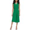 Vince Camuto Womens Sleeveless V-neck Tie Waist Capri Jumpsuit(Green)