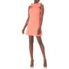 Vince Camuto Women’s Souffle Chiffon High Neck Float with Ruffles(Coral)