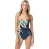 Vince Camuto Women’s Standard Bandeau One Piece Swimsuit with Lace Back(Garden Paradise Deep Sea)