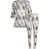 Vince Camuto Women’s Super Soft Hacci Long Sleeve and Pant Lounge Set, Acrylic Streaks, Large