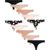 Vince Camuto Women’s Thong Underwear – 5 Pack/10 Pack Ultra Soft & Sexy Lingerie – Breathable Panties for Women, Size X-Large, Black Floral (10 Pack)